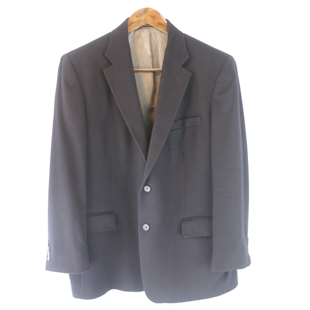 Kenneth Roberts Platinum Mens 100% Cashmere 44R Blazer Navy Blue Sport Coat 2Btn
